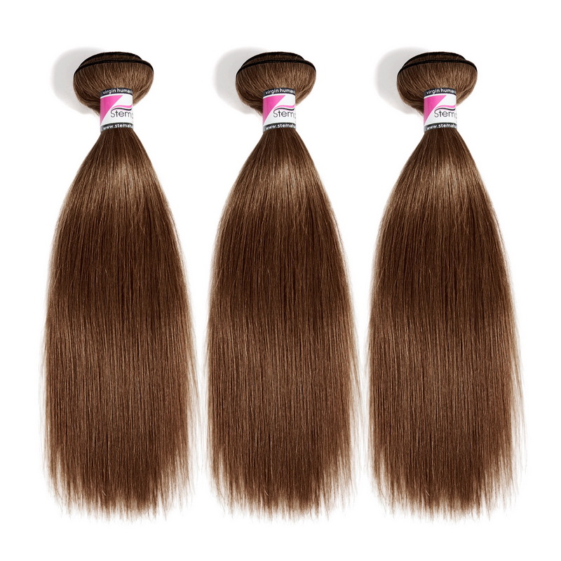 Stema Hair #2 Chocolate Brown Raw Virgin Brazilian Hair Straight Bundles